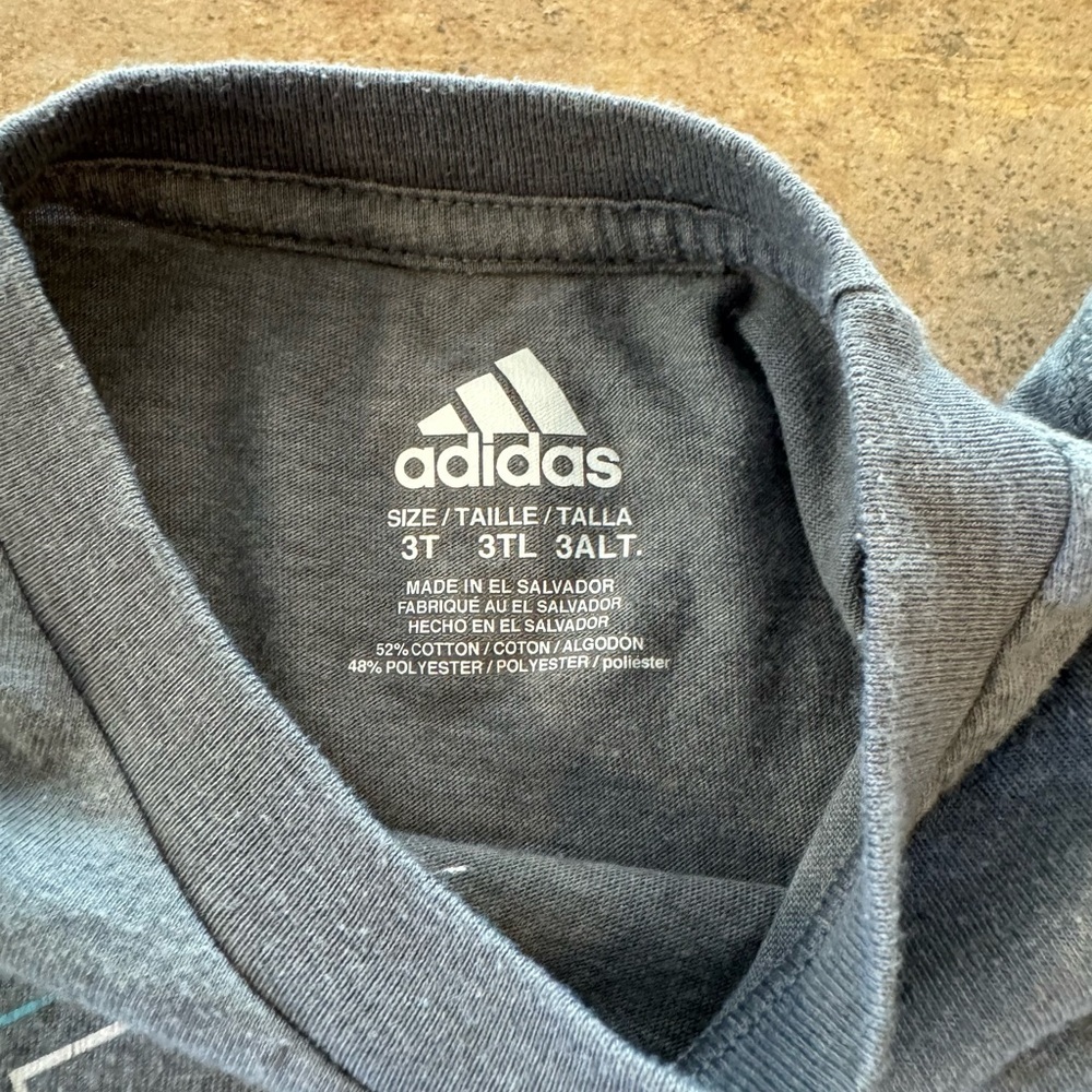 Adidas Toddler Short Sleeve Cotton Tee Size 3T - Picture 3 of 3